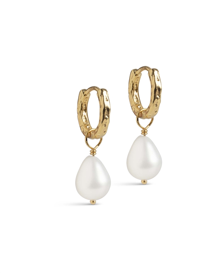 Enamel Copenhagen - Significant Pearl Hoops - Guldfarvet