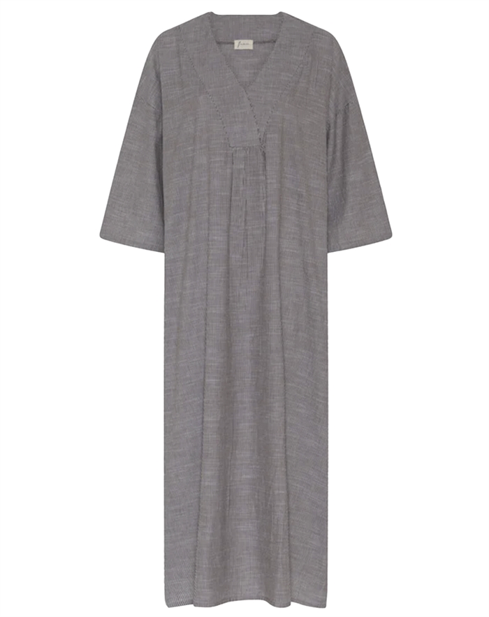 Frau - Palma Long Kjole - Coffee Quartz Stripe