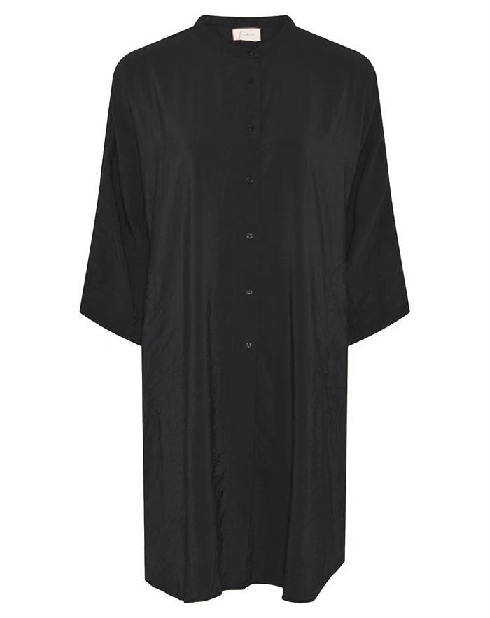 Frau - Seoul Long Viscose Skjorte - Black1