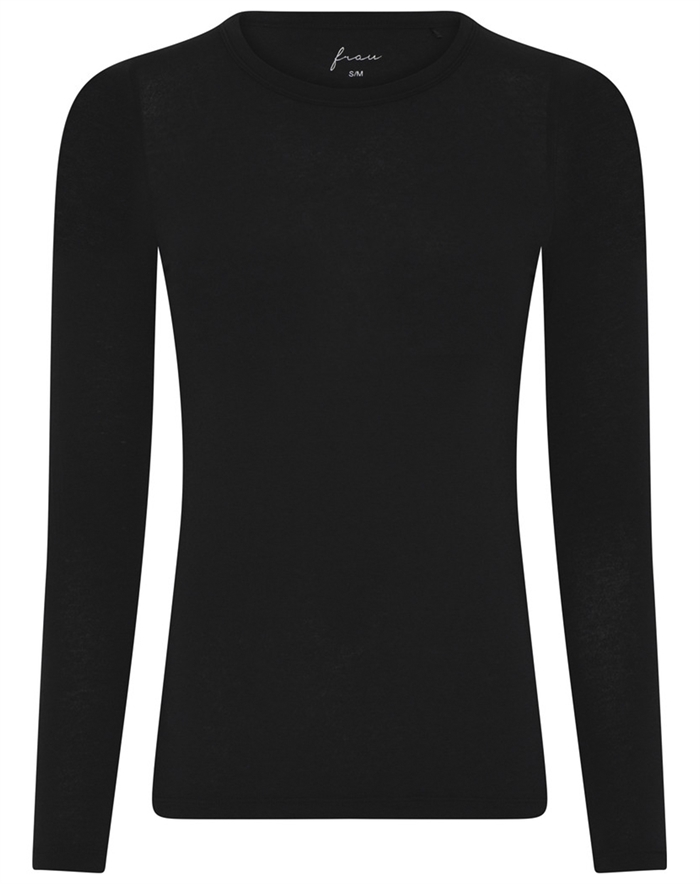 Frau - Lucca Cashmere Langærmet Top - Black