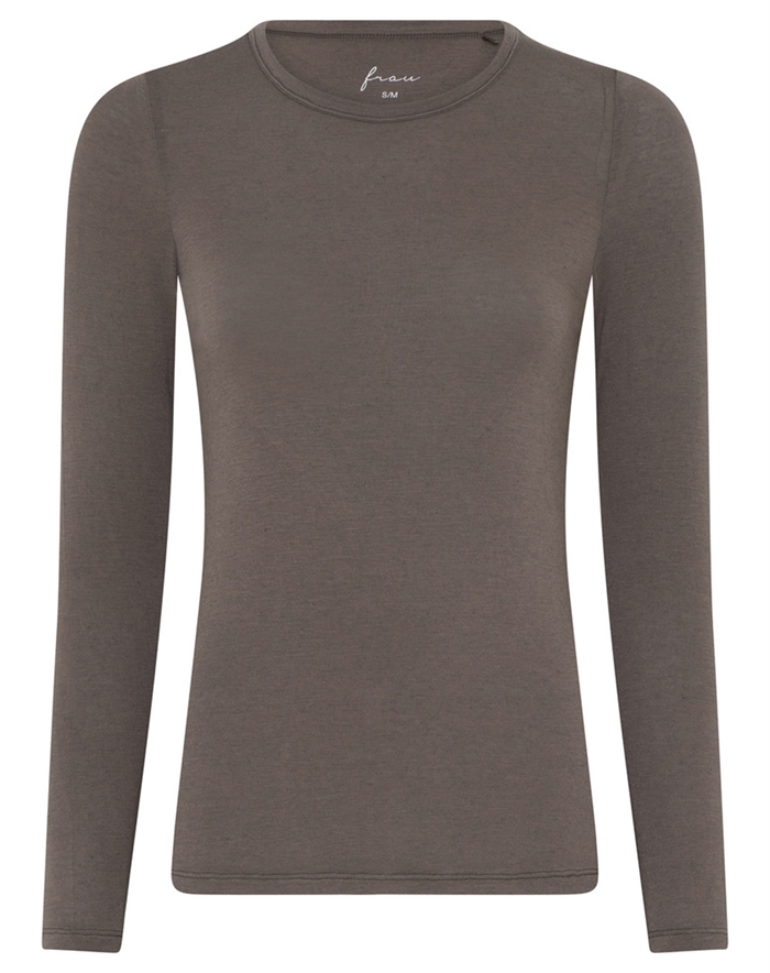 Frau - Lucca Cashmere Langærmet Top - Coffee Quartz