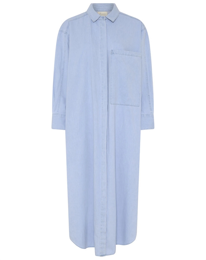 Frau - Lyon Long Denim Kjole - Light Blue Denim