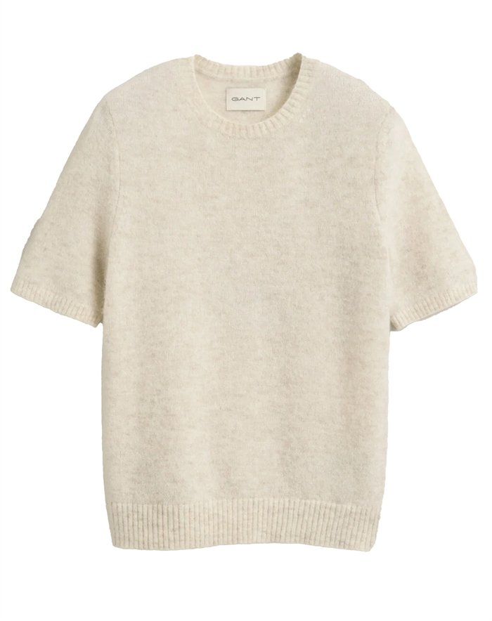 Gant - Alpaca Blend Kortærmet Strik - Light Beige