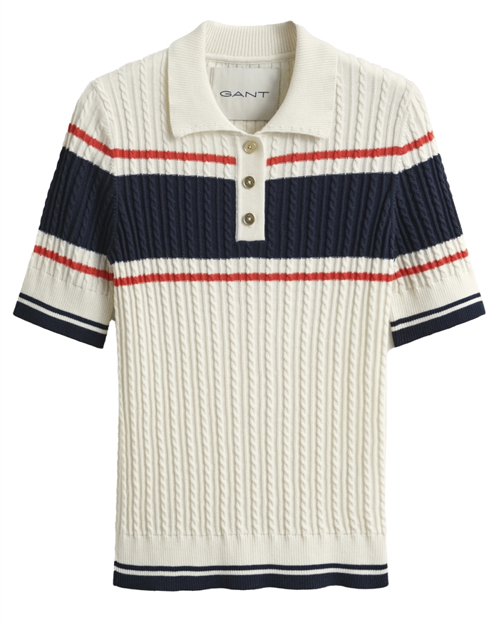 Gant - Cable Rugger Strik - Cream