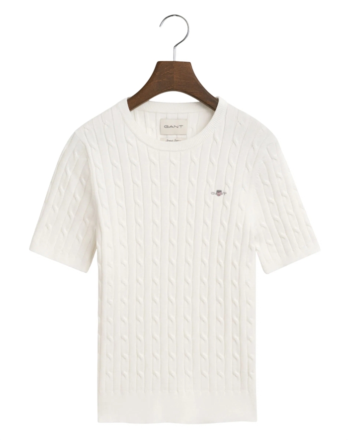 Gant - Cable SS C-Neck T-shirt - Eggshell