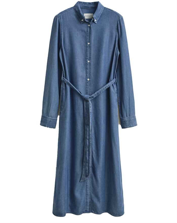 Gant - Chambray Skjorte Kjole - Light Indigo