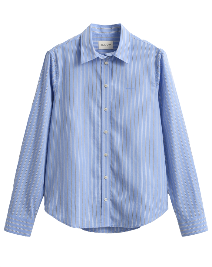 Gant - Classic Stripe Skjorte - Hydrangea Blue