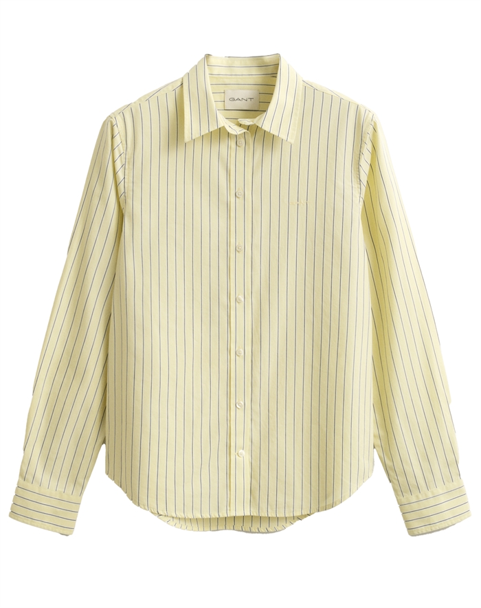 Gant - Classic Stripe Skjorte - Vanilla Yellow