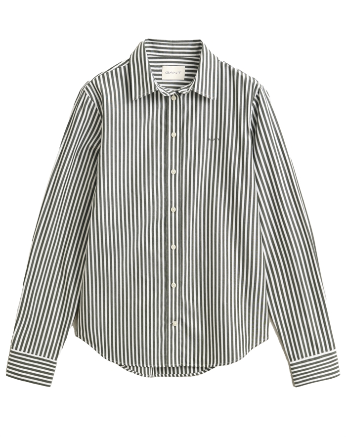 Gant - Classic Striped Skjorte - Mossy Green 