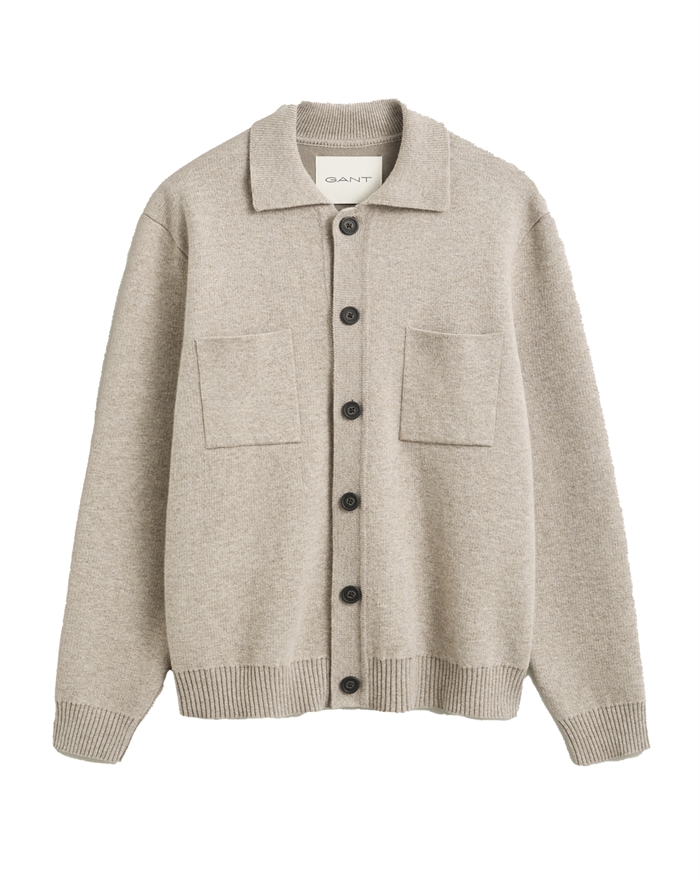 Gant - Superfine Lambswool C-Neck Strik - Cream 
