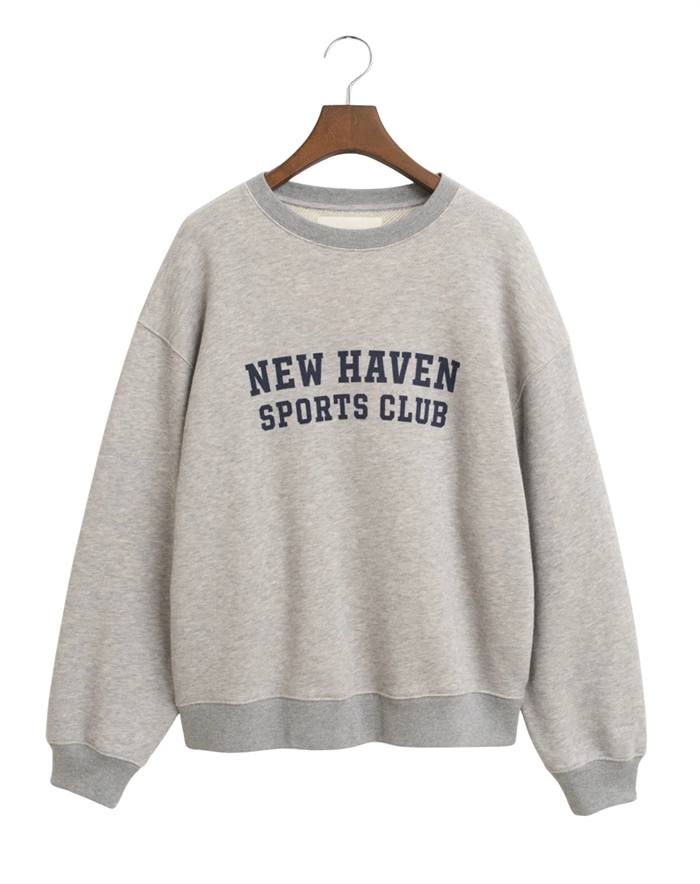 Gant - Graphic C-Neck Sweatshirt - Grey Melange