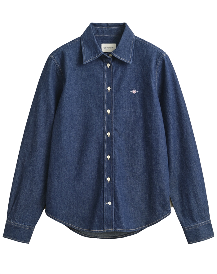 Gant - Reg Denim Skjorte - Dark Blue Raw