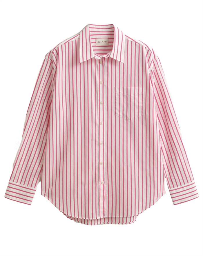 Gant - Rel Classic Stripe Skjorte - Bright Fuschia