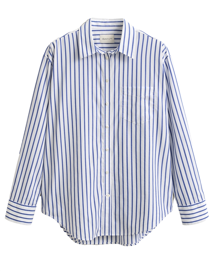 Gant - Rel Classic Stripe Skjorte - Royal Blue