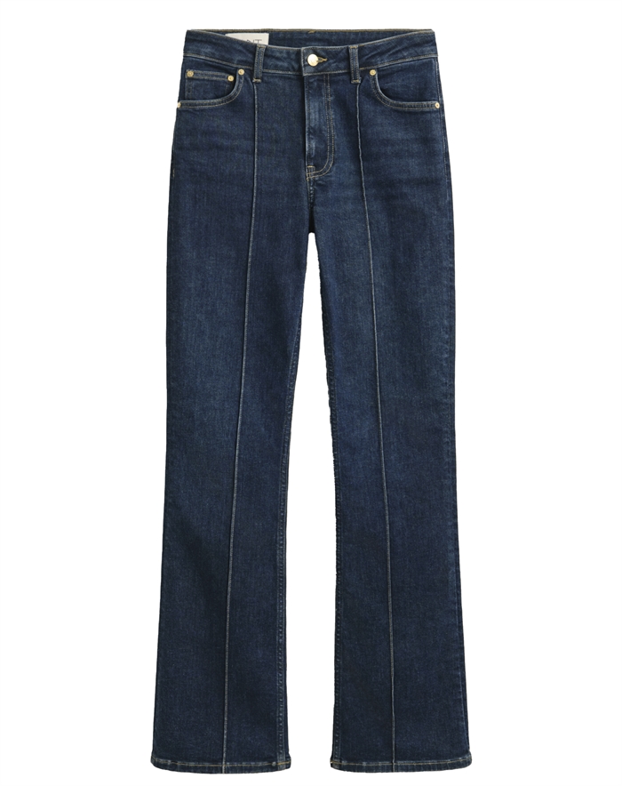 Gant - Slim Flare Pintuck Jeans - Dark Blue Broken In