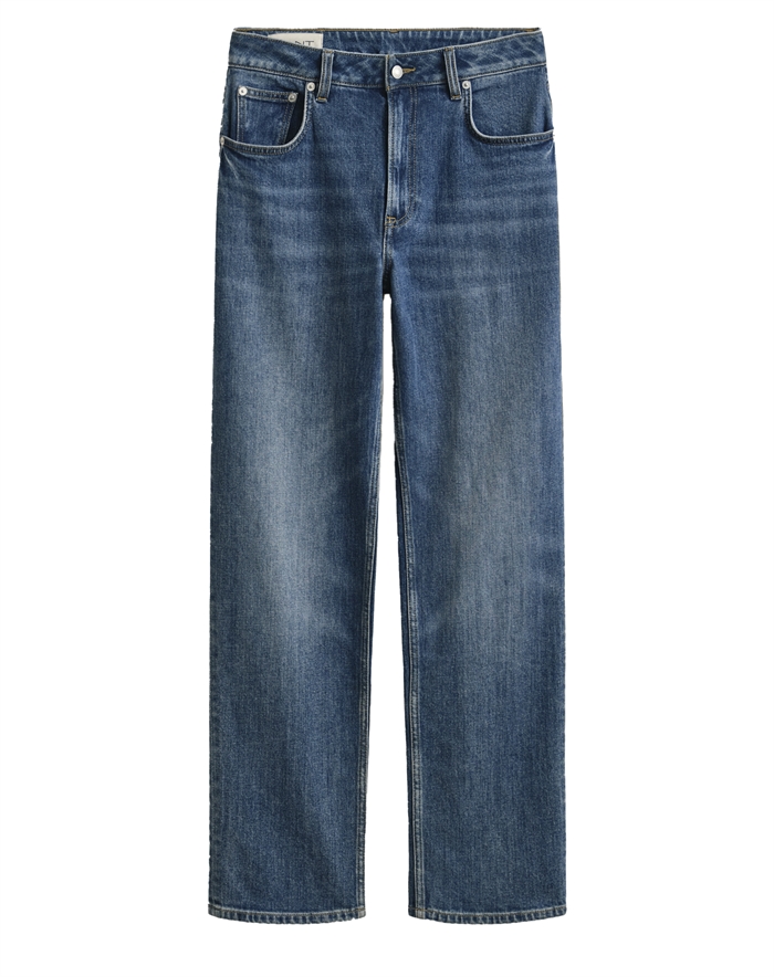 Gant - Straight Stretch Jeans - Mid Blue Broken In