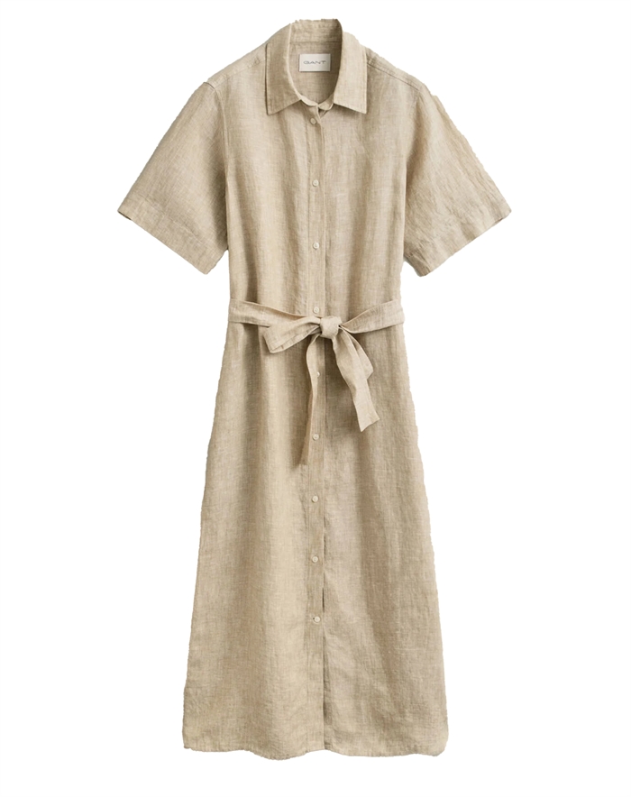 Gant - Linen Skjorte Kjole - Oat Beige