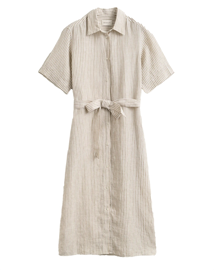 Gant - Striped Skjorte Kjole - Oat Beige
