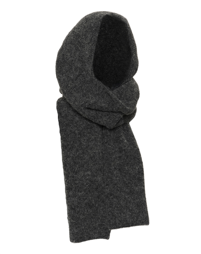 Gestuz - GZAlpha Hoodscarf - Charcoal Melange