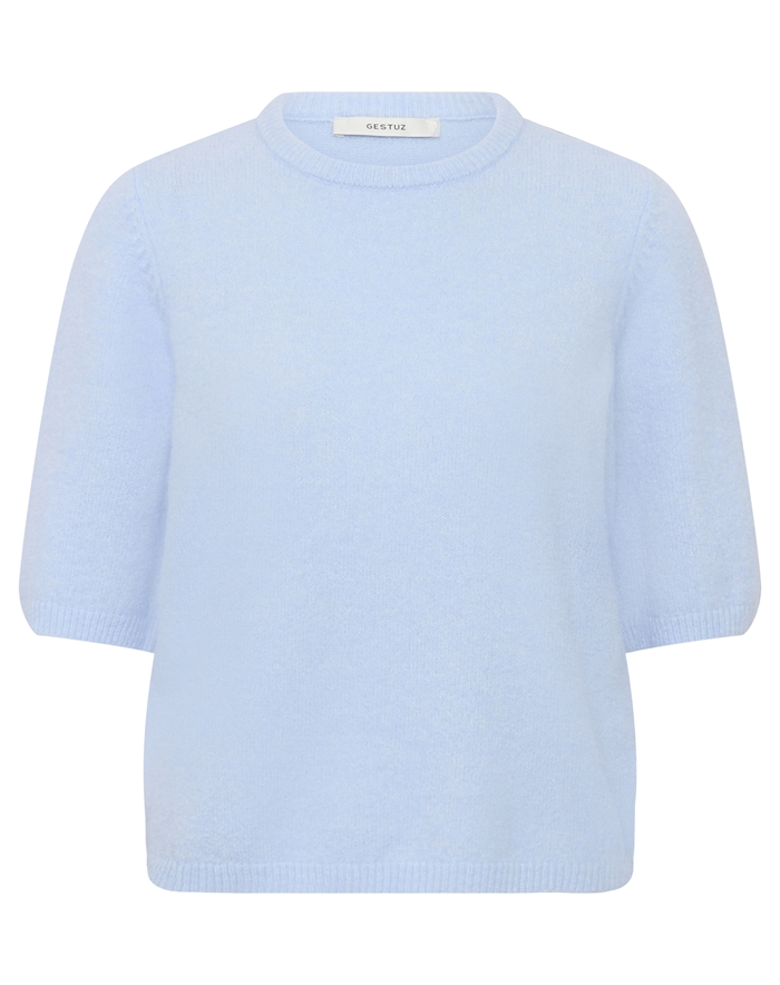 Gestuz - GZAlpha Strik T-shirt - Blue Finch Melange 