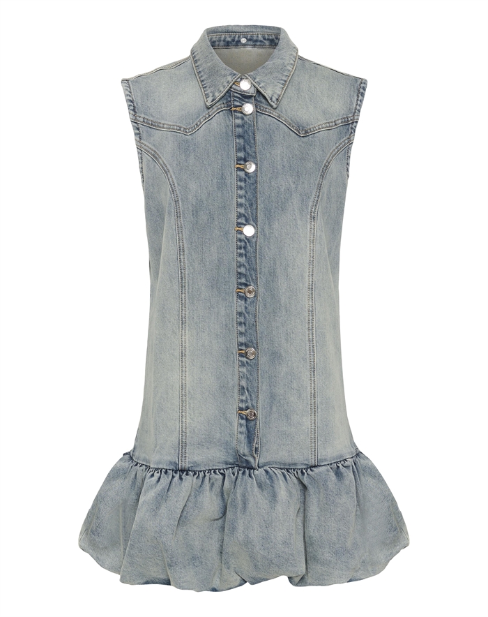 Gestuz - GZNoma Kjole - Vintage Mid Blue Wash 