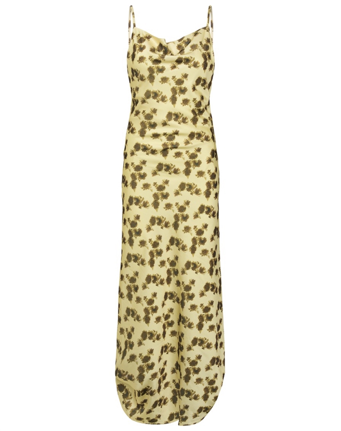 Gestuz - GZChery Kjole - Lemon Yellow Olive Flower