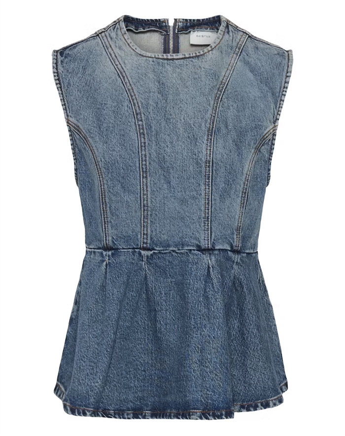 Gestuz - GZMelu Top - Mid Blue Wash