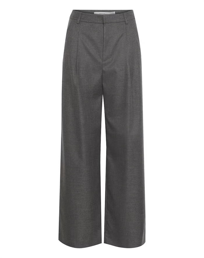 Paula GZ Melange Wide Bukser - Dark Grey Melange