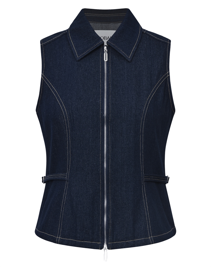 Global F - Falucca Vest - Dark Unwashed Denim