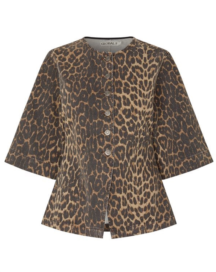 Global F - Lila-G Skjorte - Leopard Mist