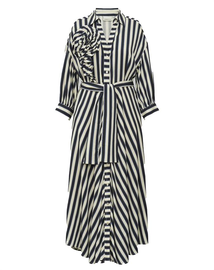 Gossia - PiperGO Kjole - Navy Creme Stripes 
