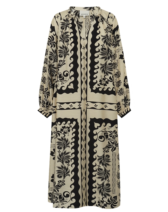 Gossia - MagnyGO Kjole - Black Creme Print