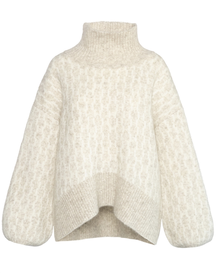 Hést - Fam New Pattern Strik - Light Beige Melange