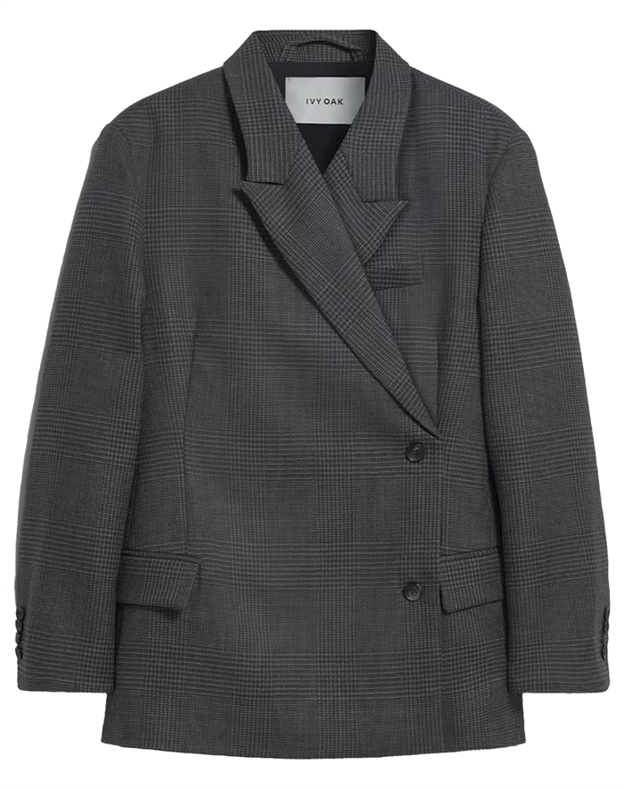 Ivy Oak - IOJunia Blazer - Cocoa Houndstooth Check
