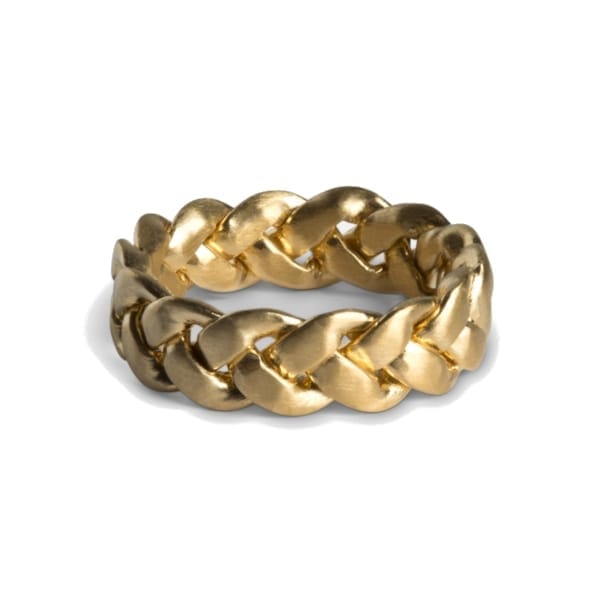 Big Braided Ring Guld - Shop Kønig Smykker Her