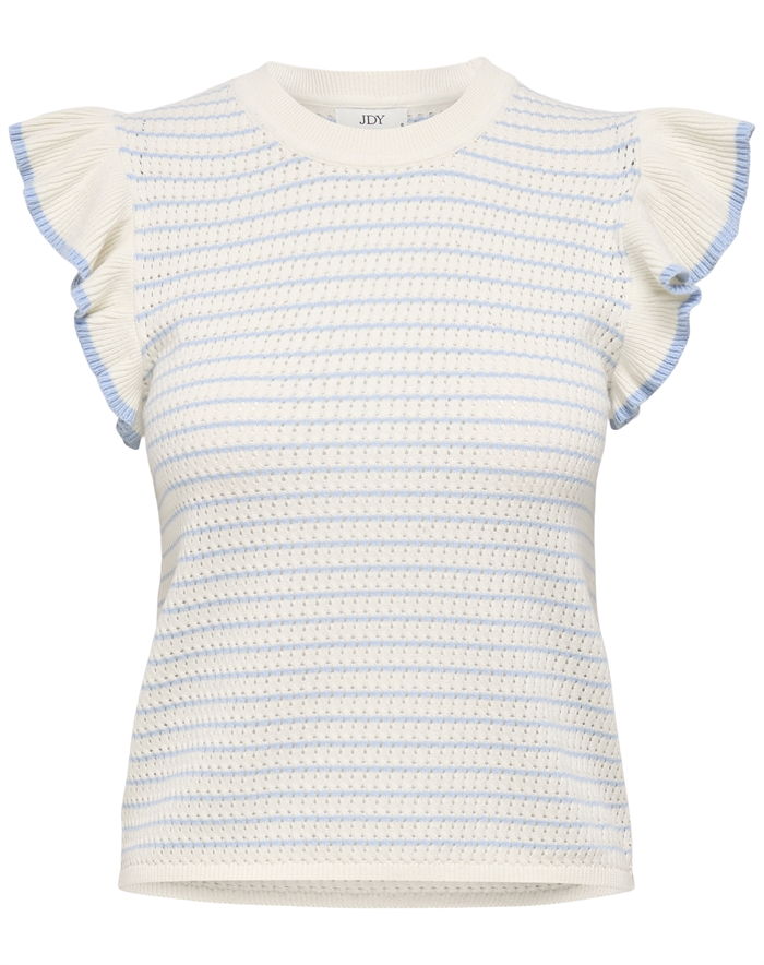 JDY - JDYCarice Frill Pullover Top - Cloud Dancer/Powder