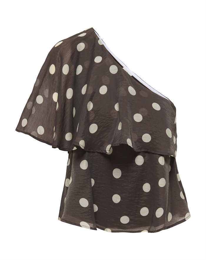  JDY - JDYFay Life One-Shoulder Top - Chocolate 