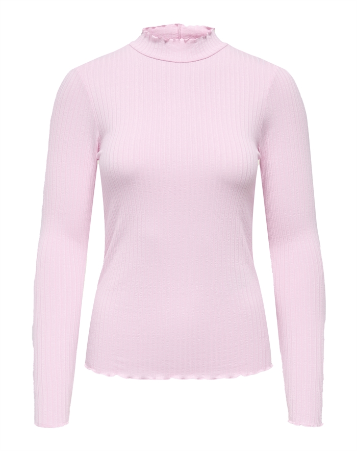 JDY - JDYFransiska Highneck Langærmet Trøje - Pink Lady 