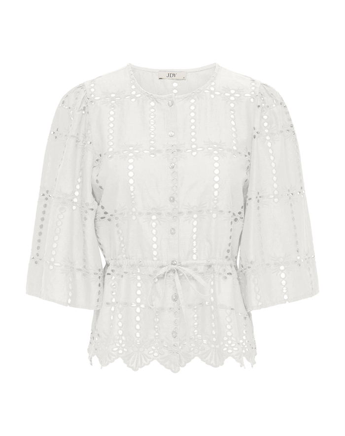 JDY - JDYJojo Anglaise Bluse - Cloud Dancer 