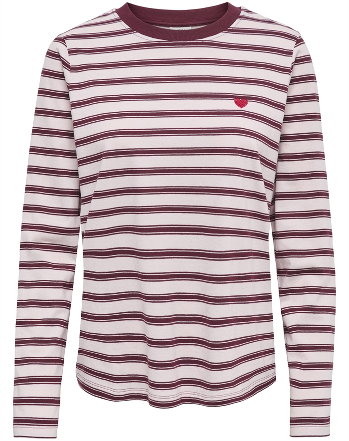 JDY - JDYPisa Print Langærmet Top - Chalk Pink