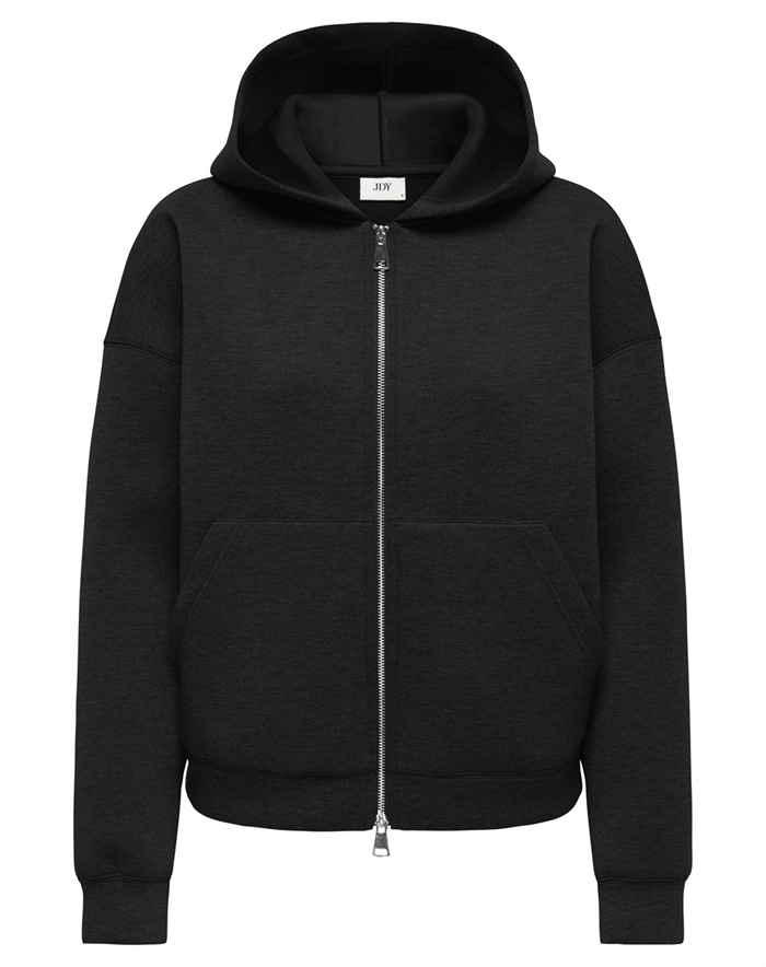 JDY - JDYSabrina Zipper Scuba Hoodie - Black