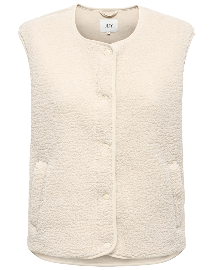 JDY - JDYSimina Teddy Waistcoat Vest - Pumice Stone