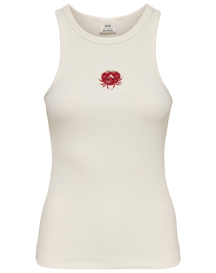 JDY - JDYTulle Life Pearl Tank Top - Cloud Dancer