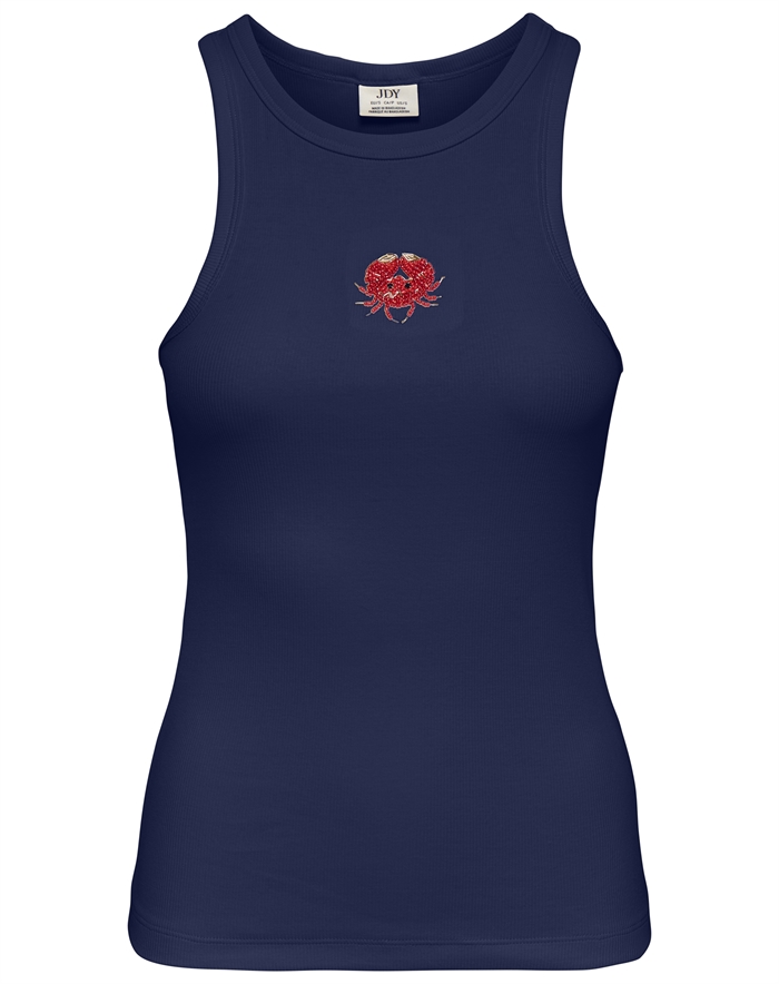 JDY - JDYTulle Life Pearl Tank Top - Medieval Blue