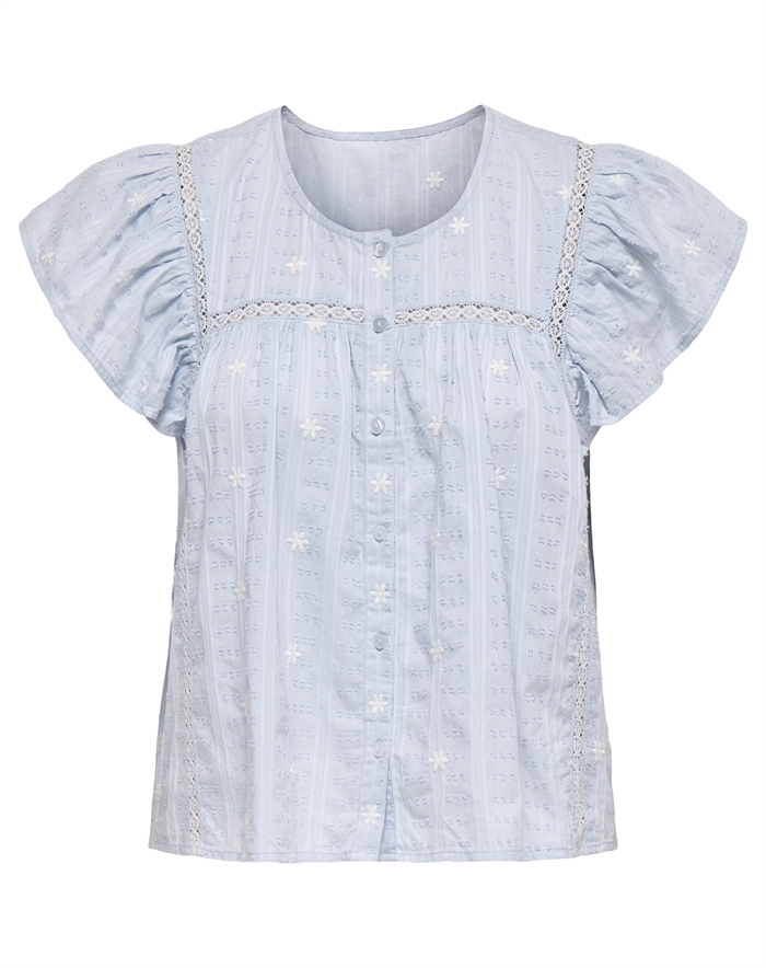 JDY - JDYFia Embroidery Skjorte - Cashmere Blue