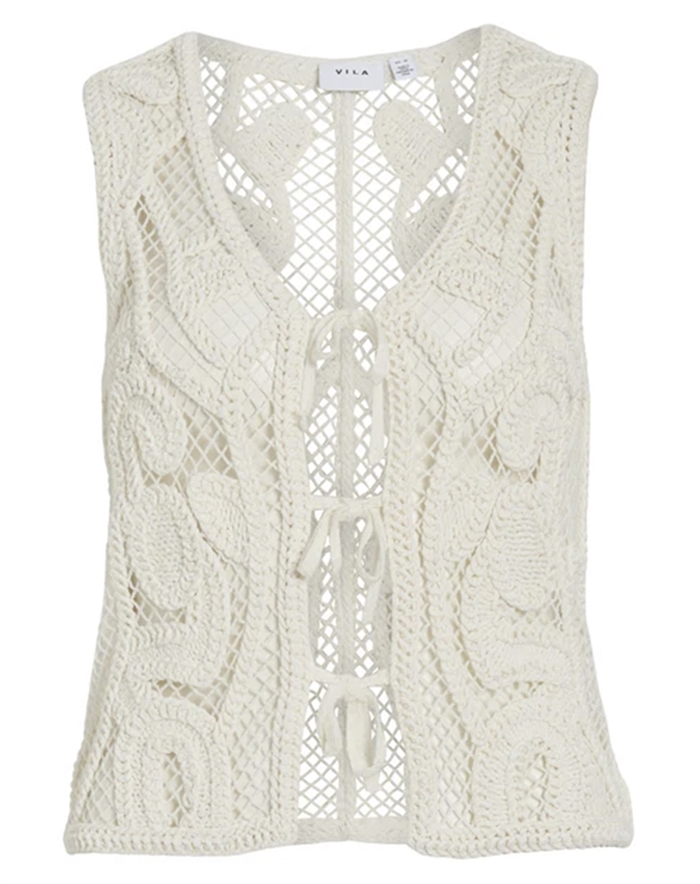 Vila - VIPeppi Tie Crochet Top - Birch