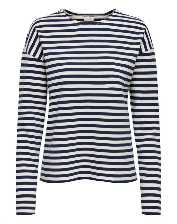 JDY - JDYIsa Langærmet Trøje - Cloud Dancer/Sky Captain