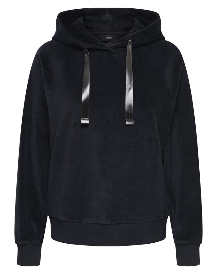 JDY - JDYVida L/S Velvet Hoodie - Black