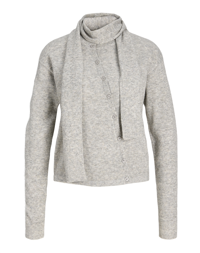 JJXX - JXJane Scarf Cardigan - Medium Grey Melange 