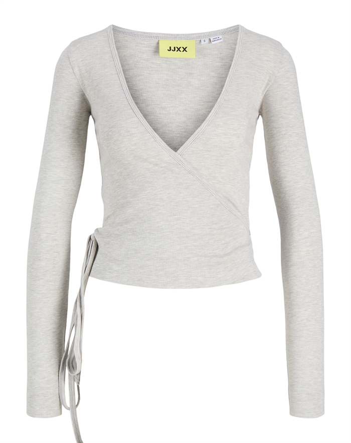 JJXX - JXNoelle Rib Wrap Cardigan - Light Grey Melange 